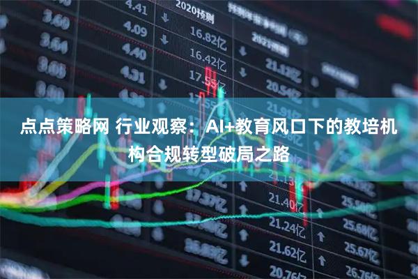 点点策略网 行业观察：AI+教育风口下的教培机构合规转型破局之路